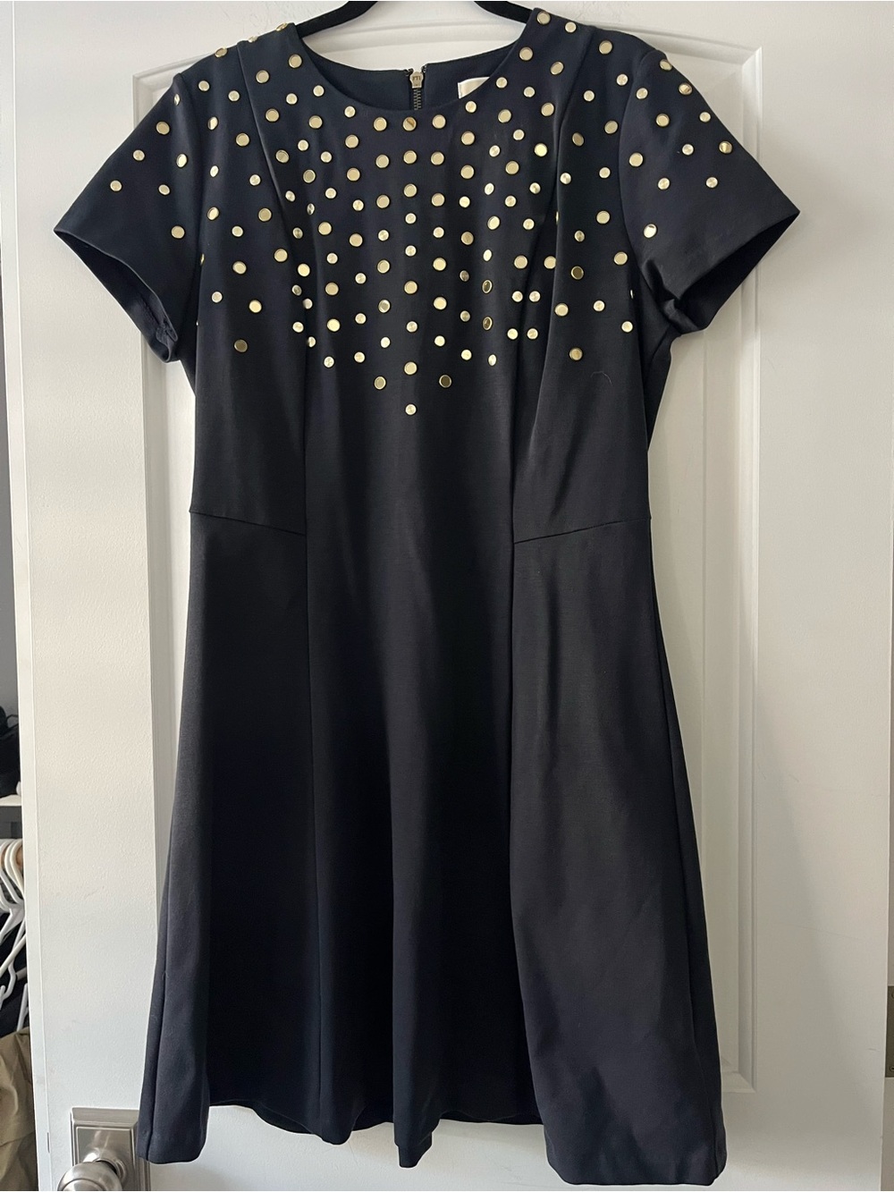 Michael Kors Navy Dress with Gold Stud Detail